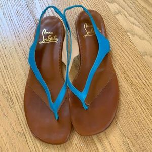 Great condition Christian Louboutin teal sandals